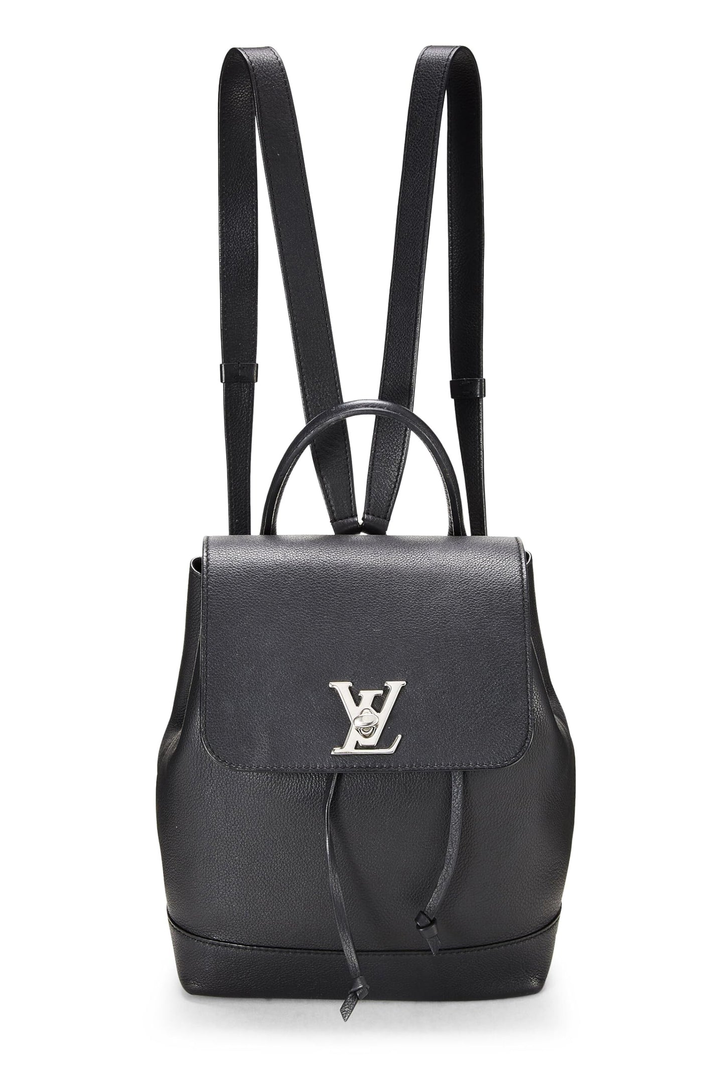 Louis Vuitton, Pre-Loved Black Leather Lock Me Backpack, Black