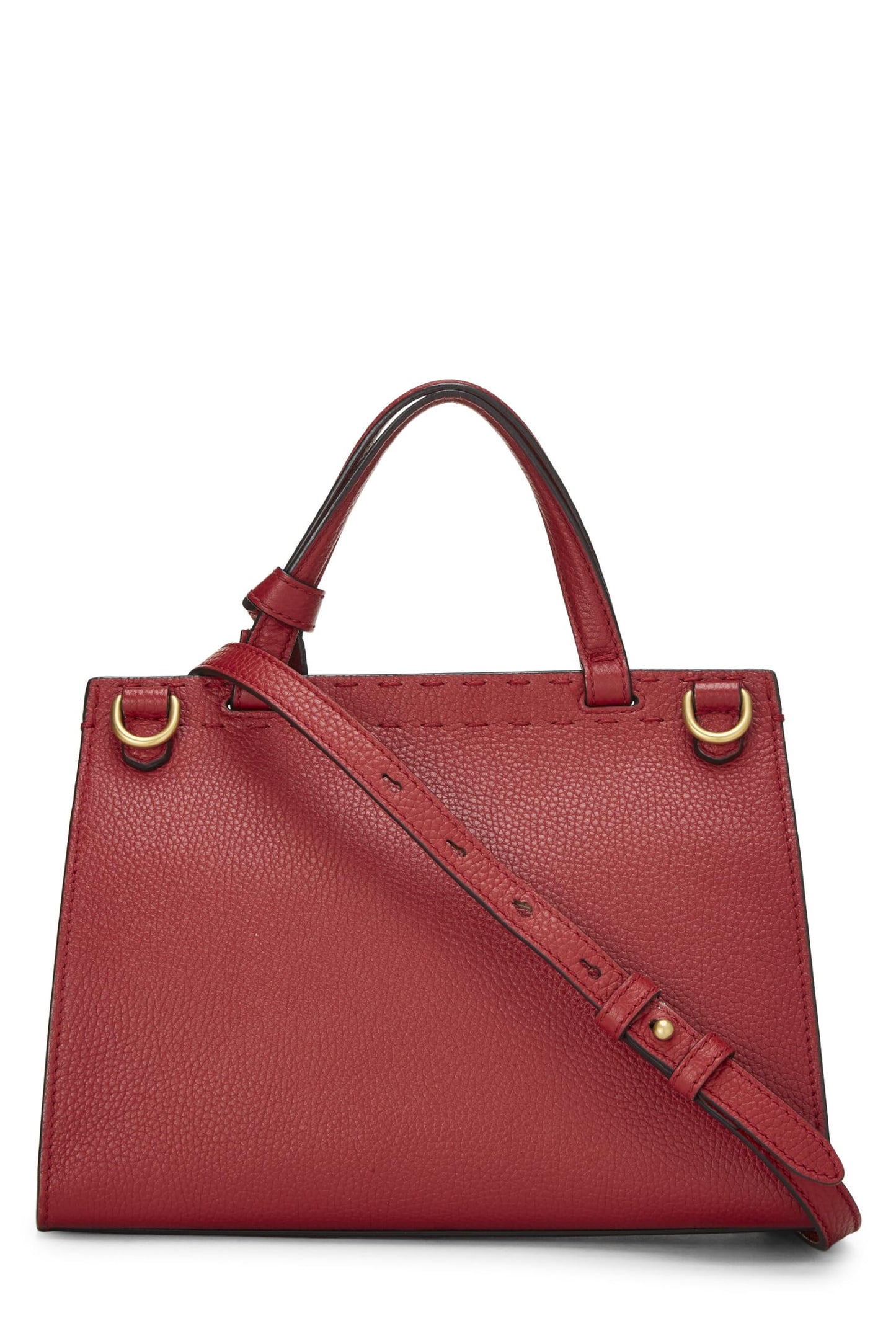 Gucci, Pre-Loved Red Leather GG Marmont Top Handle Bag Mini, Red