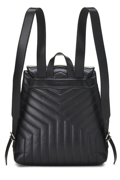 Yves Saint Laurent, Pre-Loved Black Calfskin Monogram Loulou Backpack Medium, Black