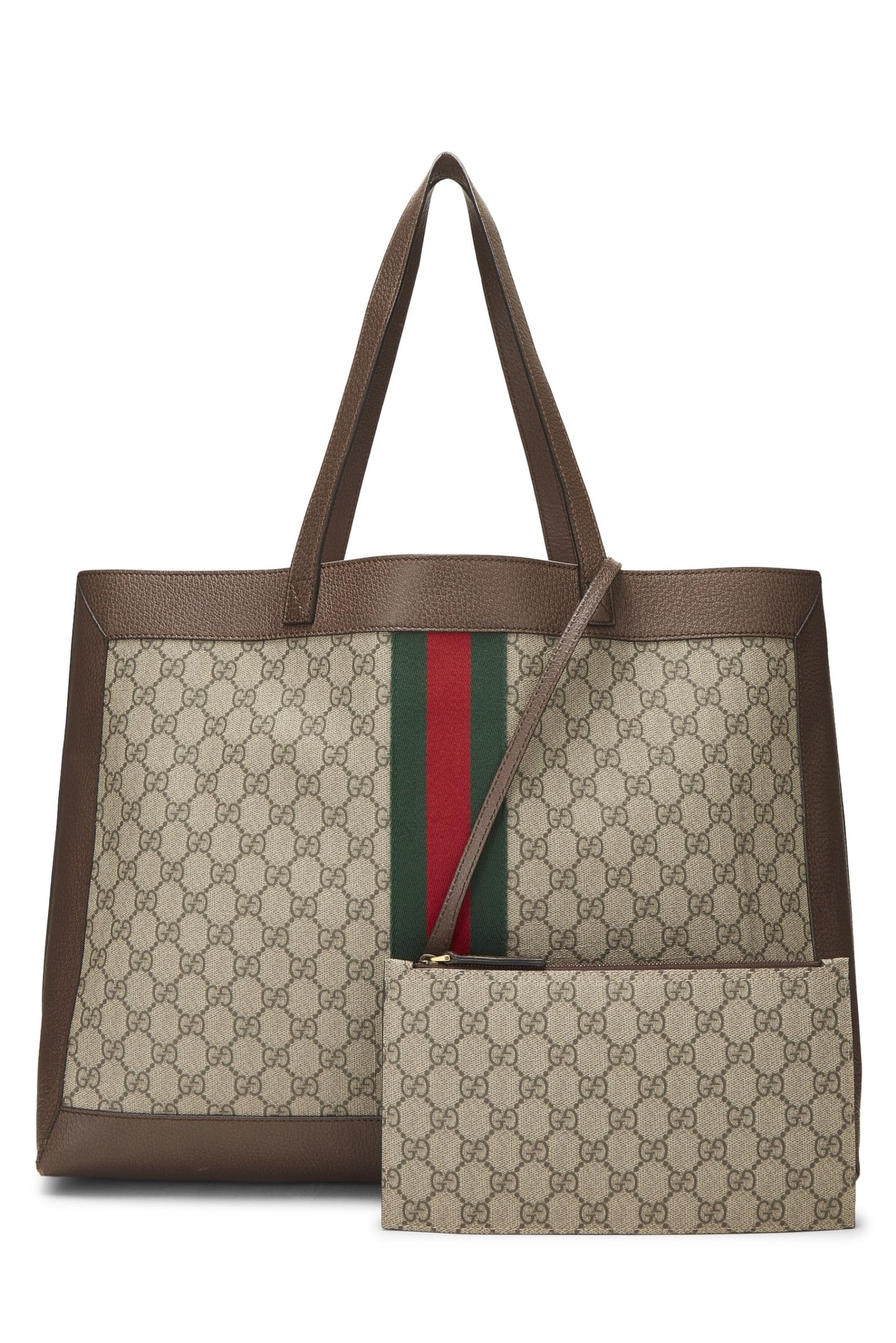 Gucci, Pre-Loved Original GG Supreme Canvas Ophidia Tote Medium, Brown