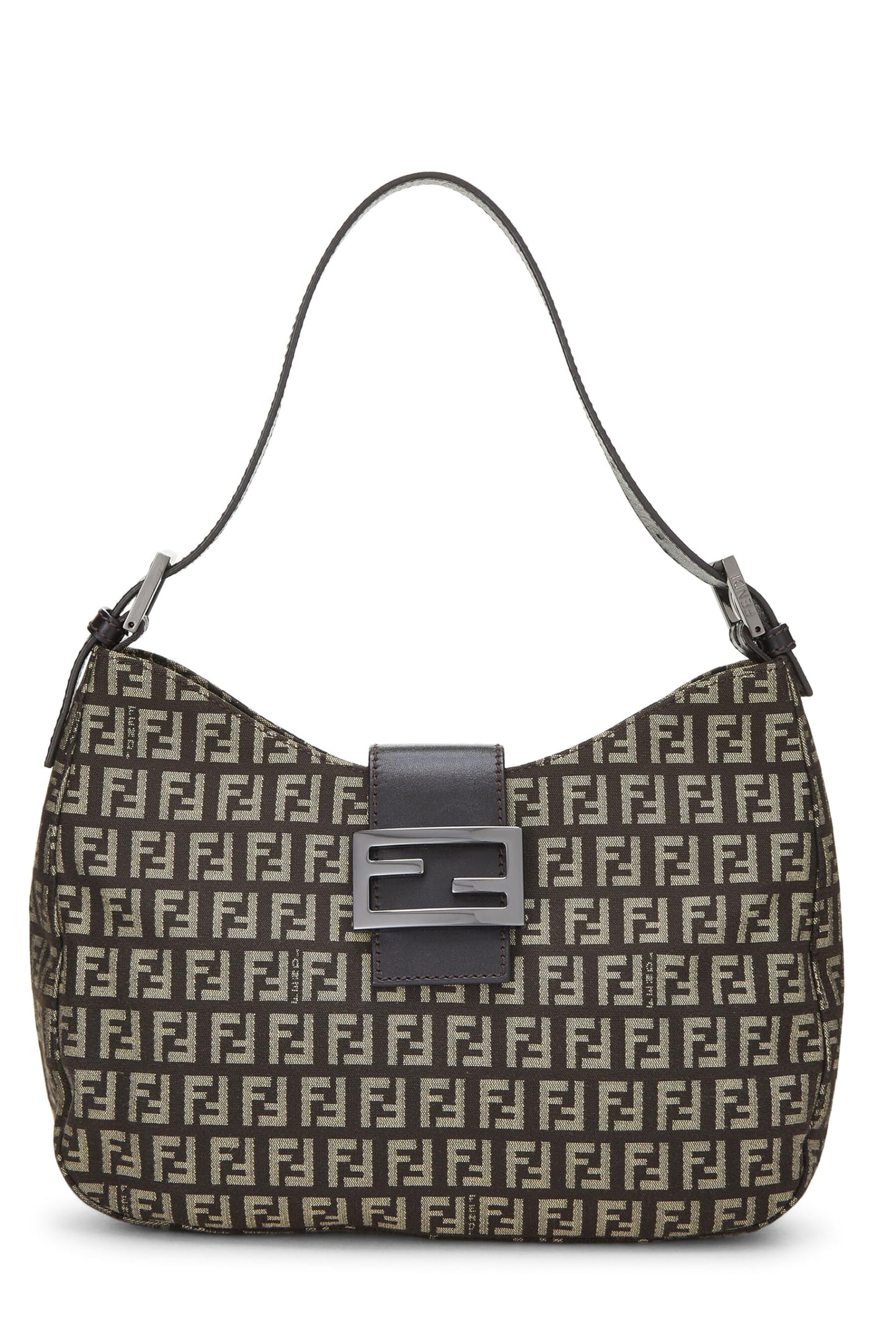 Fendi, Bolso de hombro pequeño Pre-Loved Brown Zucchino, Marrón