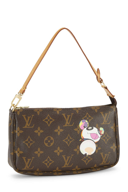 Louis Vuitton, accesorios pre-Loved Takashi Murakami x Louis Vuitton Monogram Canvas Panda Pochette, marrón