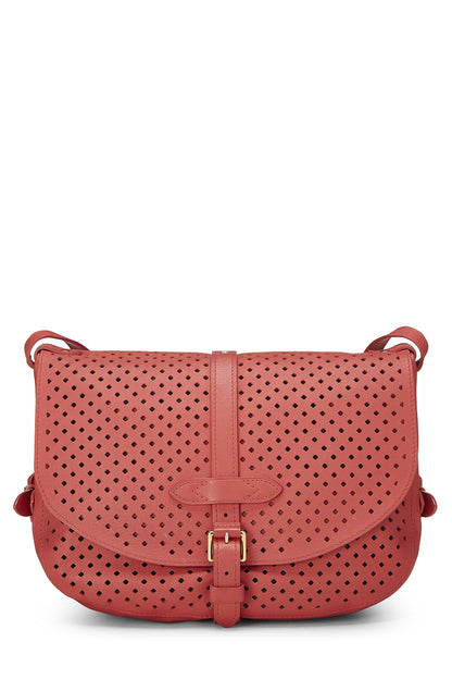 Louis Vuitton, Pre-Loved Pink Perforated Leather Saumur 30, Pink