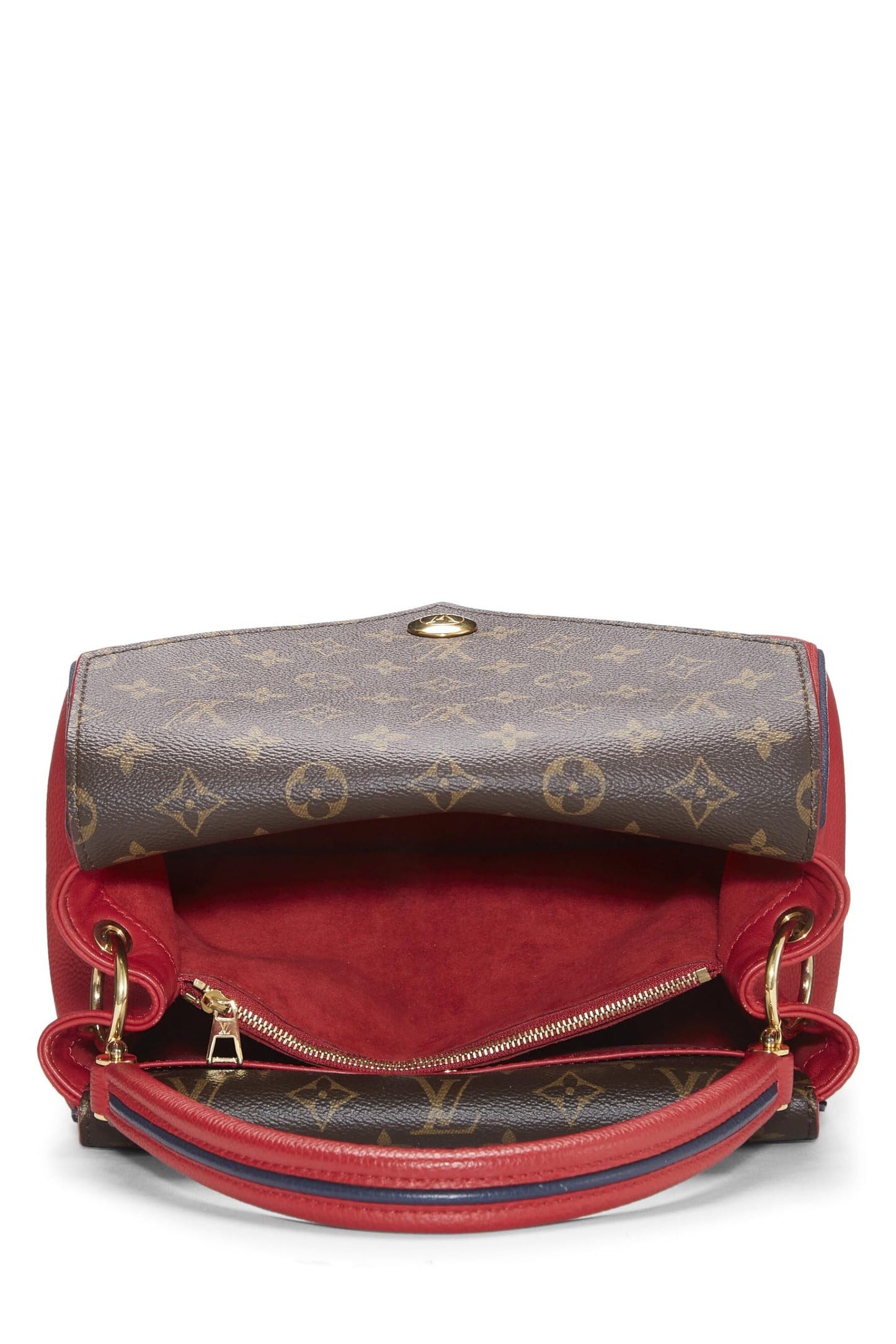 Louis Vuitton, sac Double V en cuir monogrammé rouge d'occasion, rouge