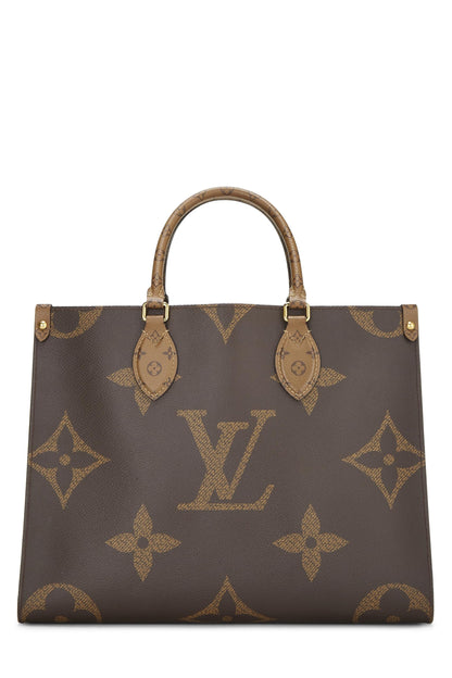 Louis Vuitton, Monogram Reversed Giant On The Go MM d'occasion, marron