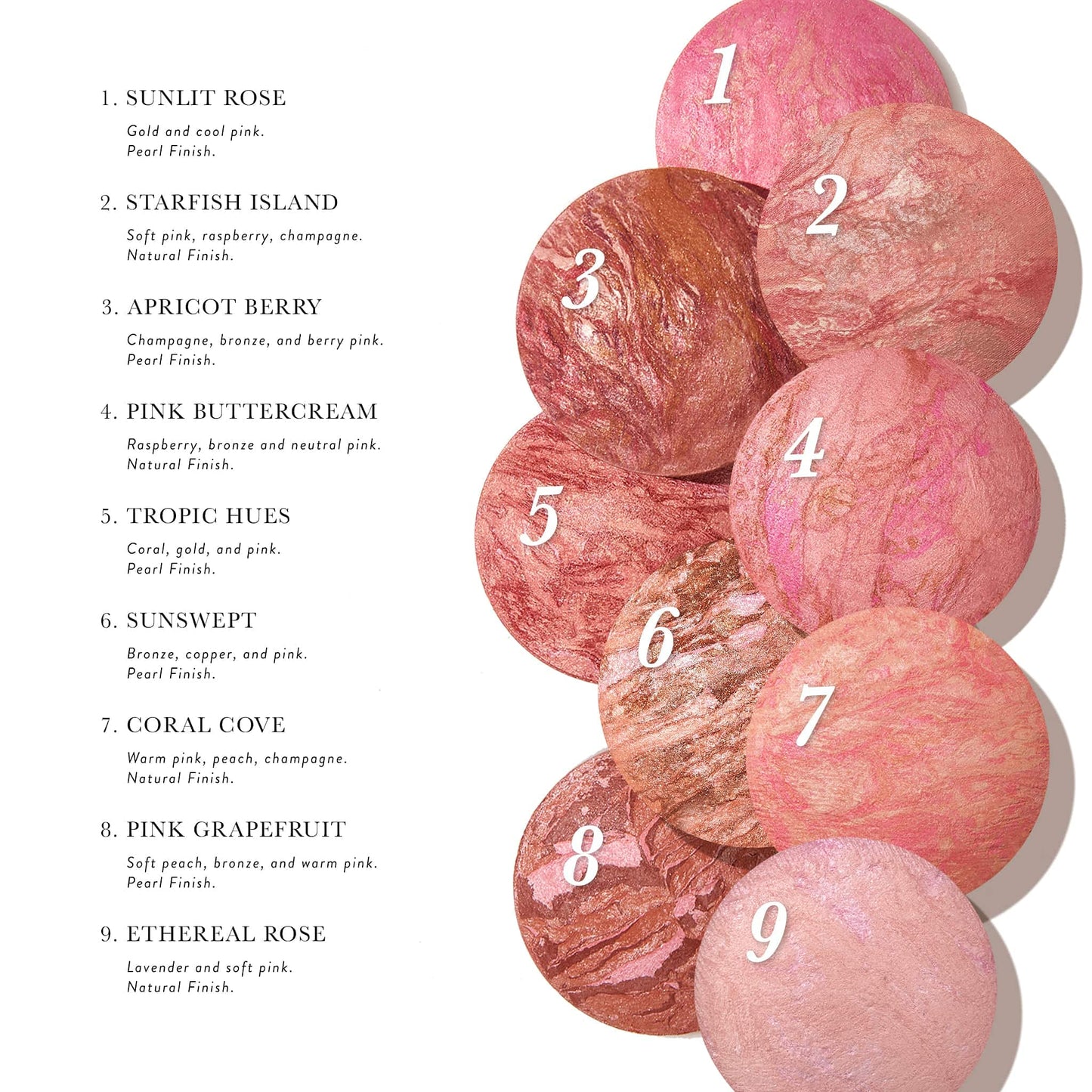 Coffret Blush marbré Baked Blush-n-Brighten de LAURA GELLER NEW YORK - Rose ensoleillé et pinceau à blush biseauté