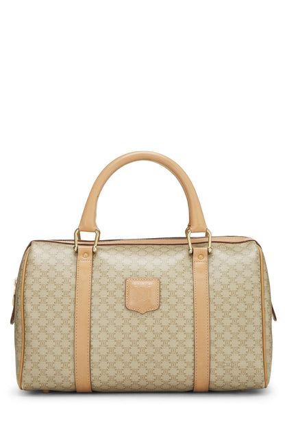 Céline, Pre-Loved Beige Macadam Coated Canvas Handbag, Beige