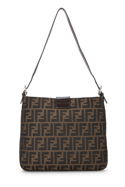 Fendi, sac à bandoulière en toile marron Zucca d'occasion, marron