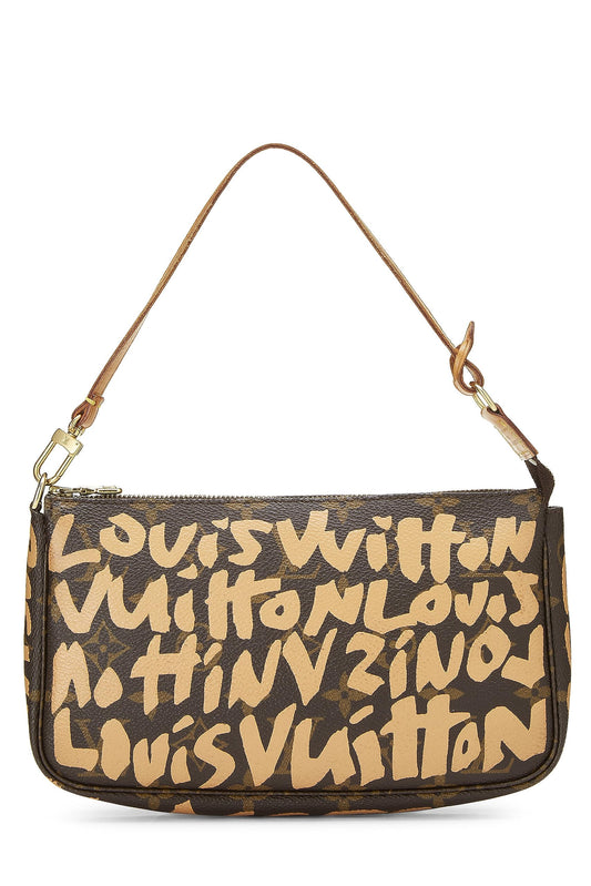 Louis Vuitton, Pre-Loved Stephen Sprouse x Louis Vuitton Beige Monogram Graffiti Pochette Accessoires, Beige