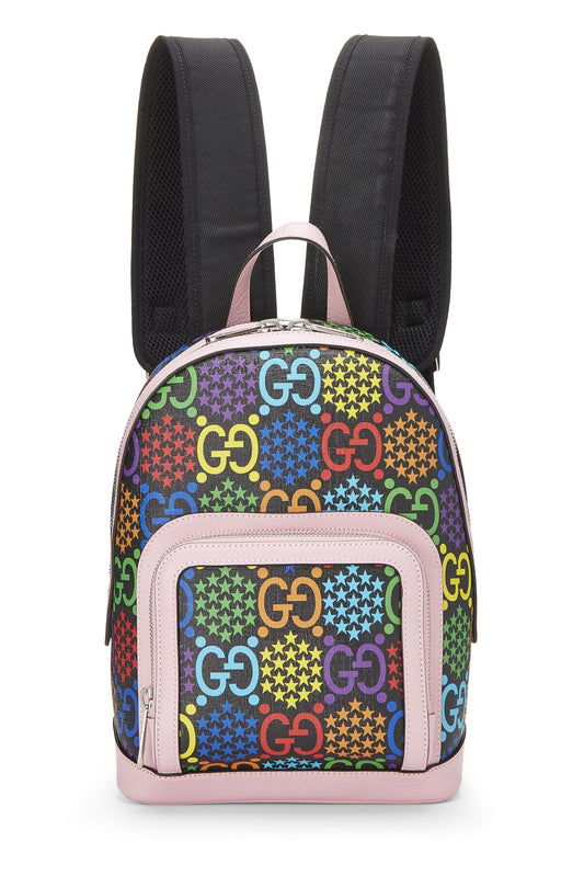 Gucci, sac à dos psychédélique multicolore GG Supreme d'occasion, petit, multicolore