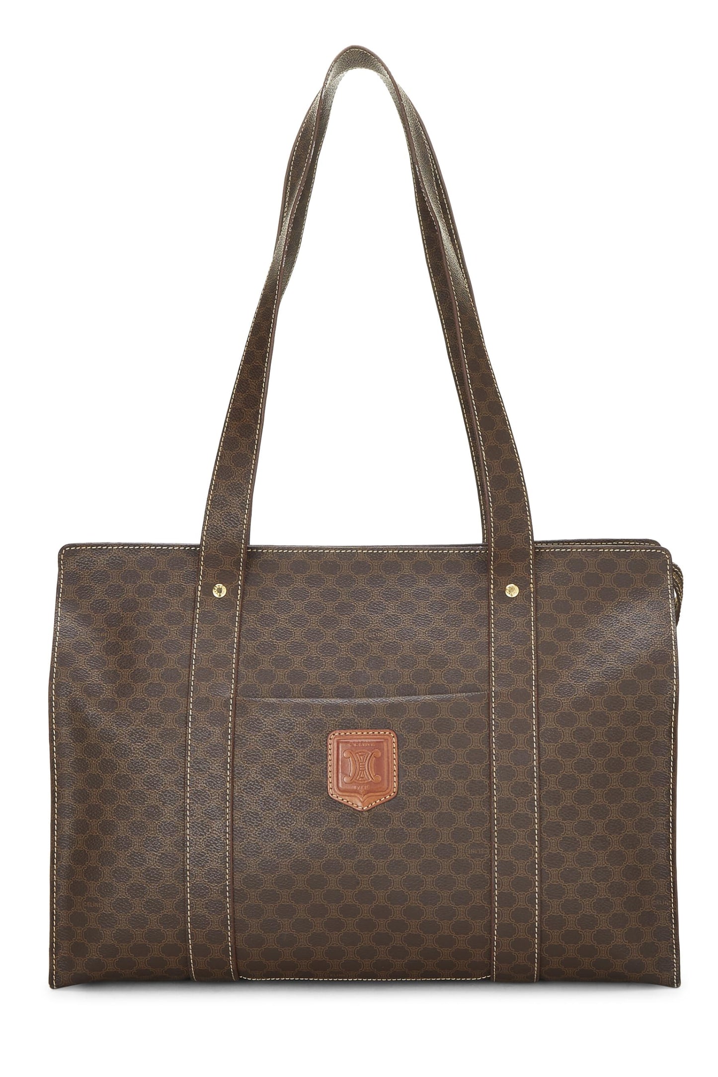 Céline, sac fourre-tout en toile enduite Macadam marron d'occasion, marron