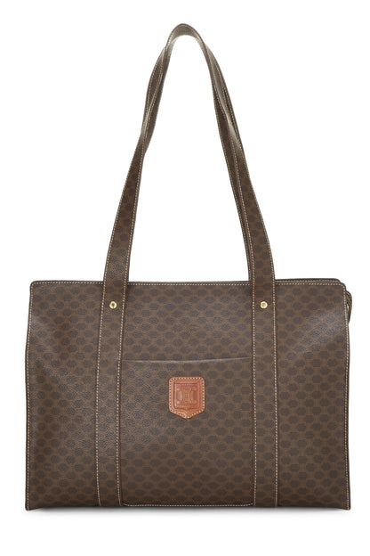 Céline, Pre-Loved Brown Macadam Coated Canvas Tote, Brown