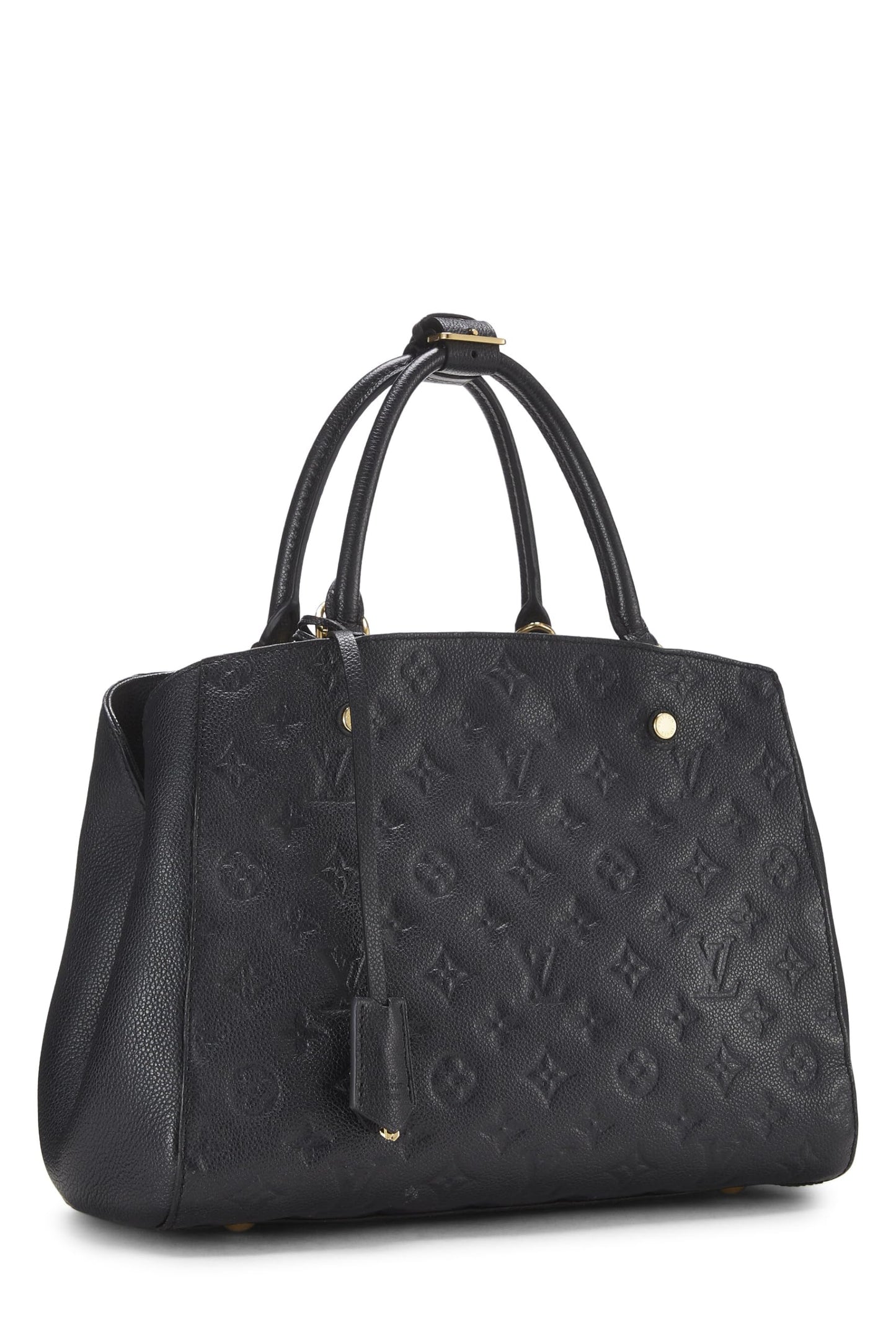 Louis Vuitton, Pre-Loved Black Monogram Empreinte Montaigne MM, Black