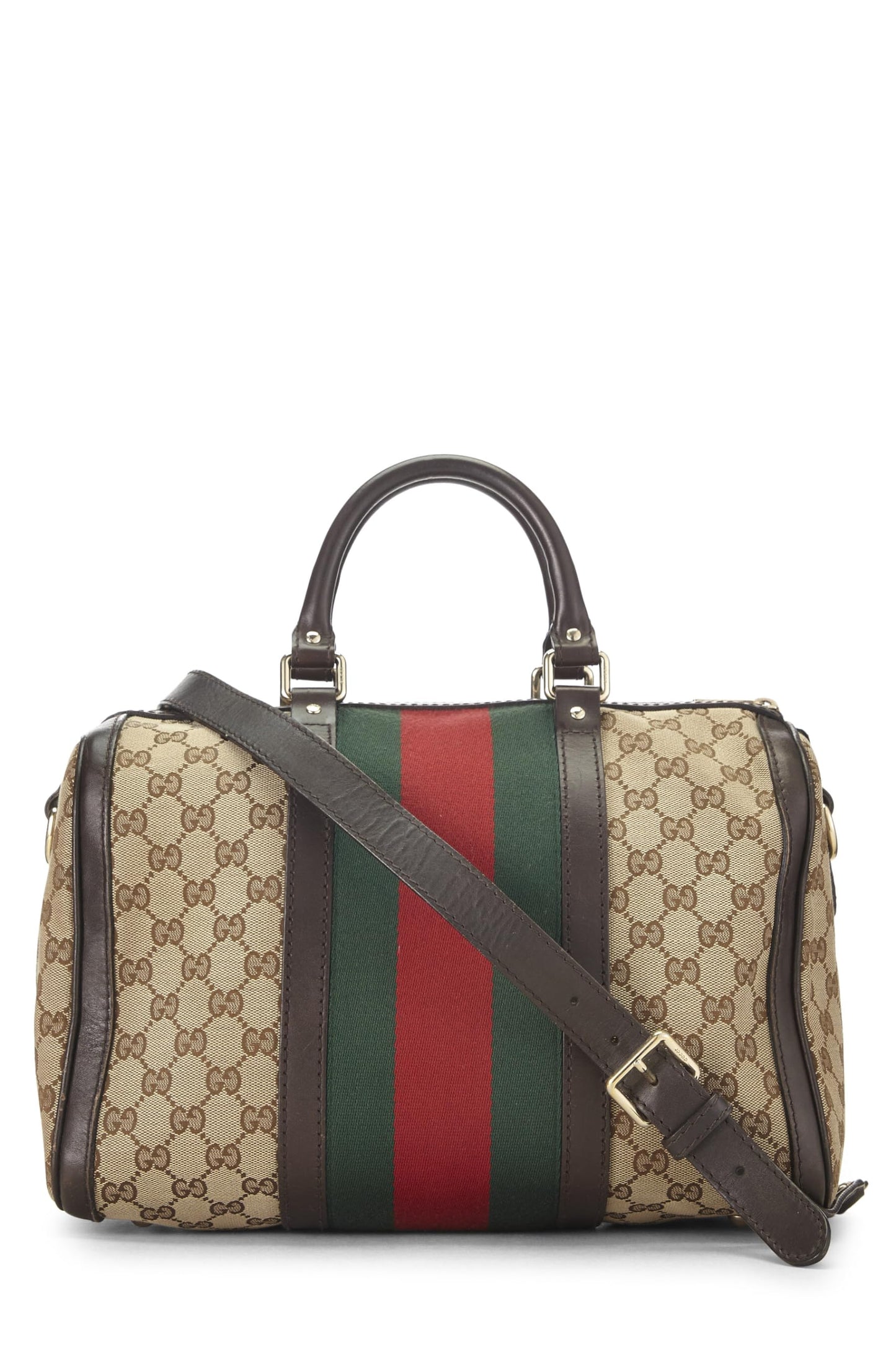 Gucci, sac Boston en toile GG d'origine d'occasion, marron