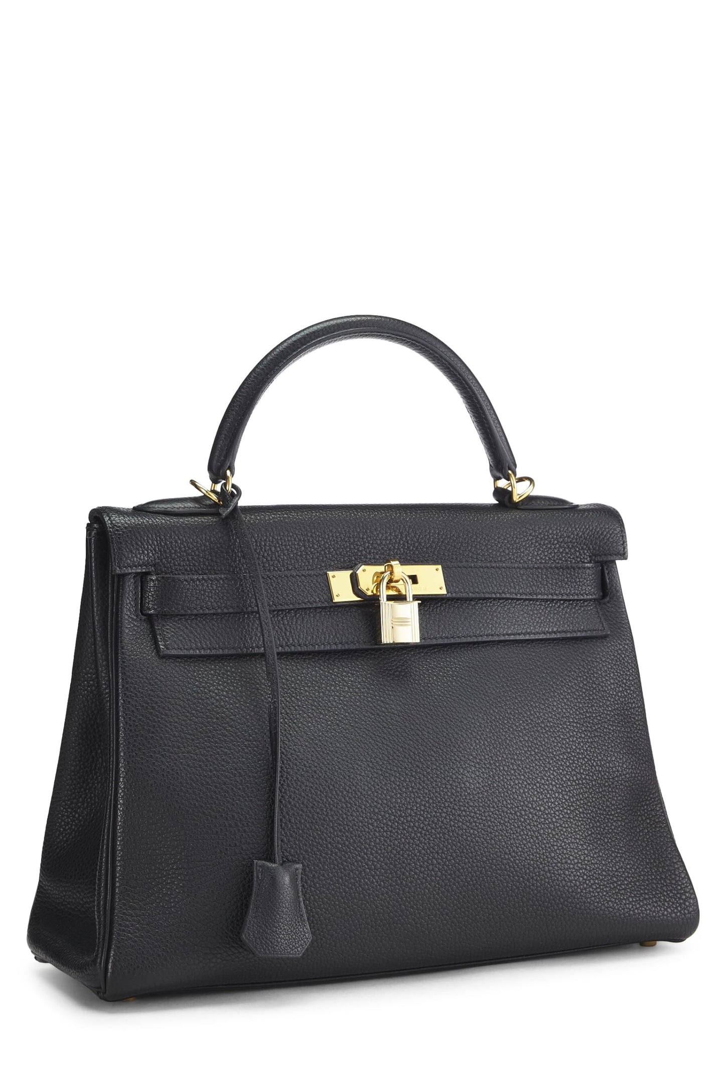 Hermès, Pre-Loved Black Togo Kelly Retourne 32, Black