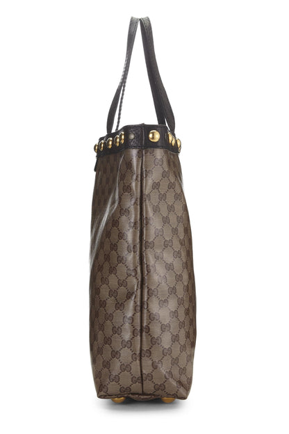 Gucci, sac fourre-tout en toile à cristaux GG marron d'occasion, marron