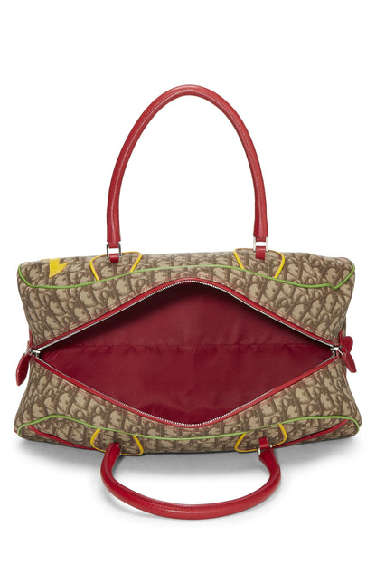 Dior, sac bowler rasta en toile enduite marron Trotter d'occasion, marron