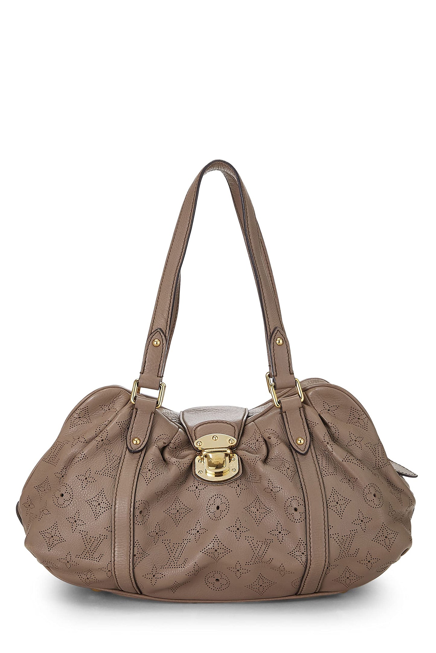 Louis Vuitton, Lunar PM en cuir Mahina Monogram Gris Pearl d'occasion, beige