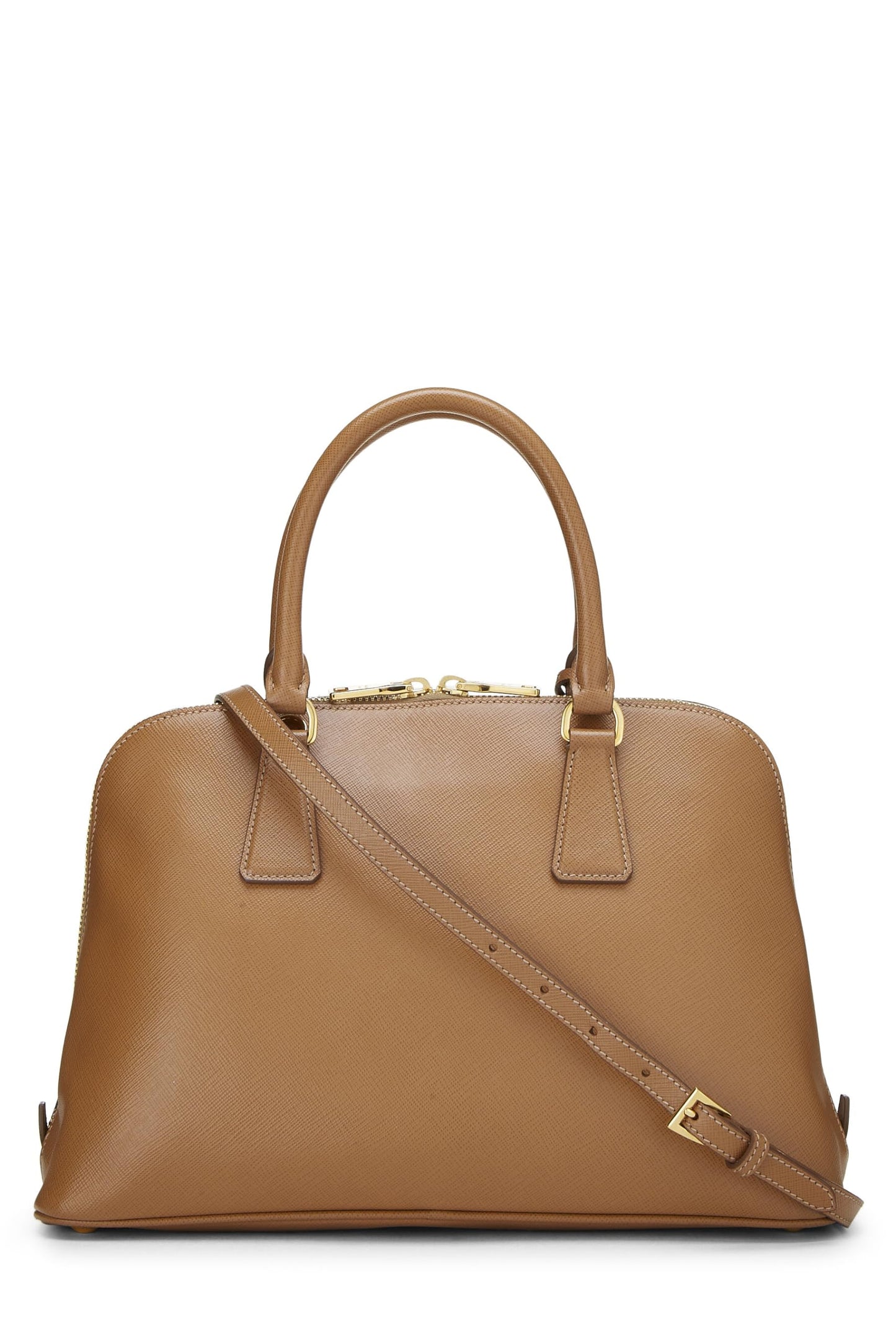 Prada, Pre-Loved Brown Saffiano Promenade Medium, Brown