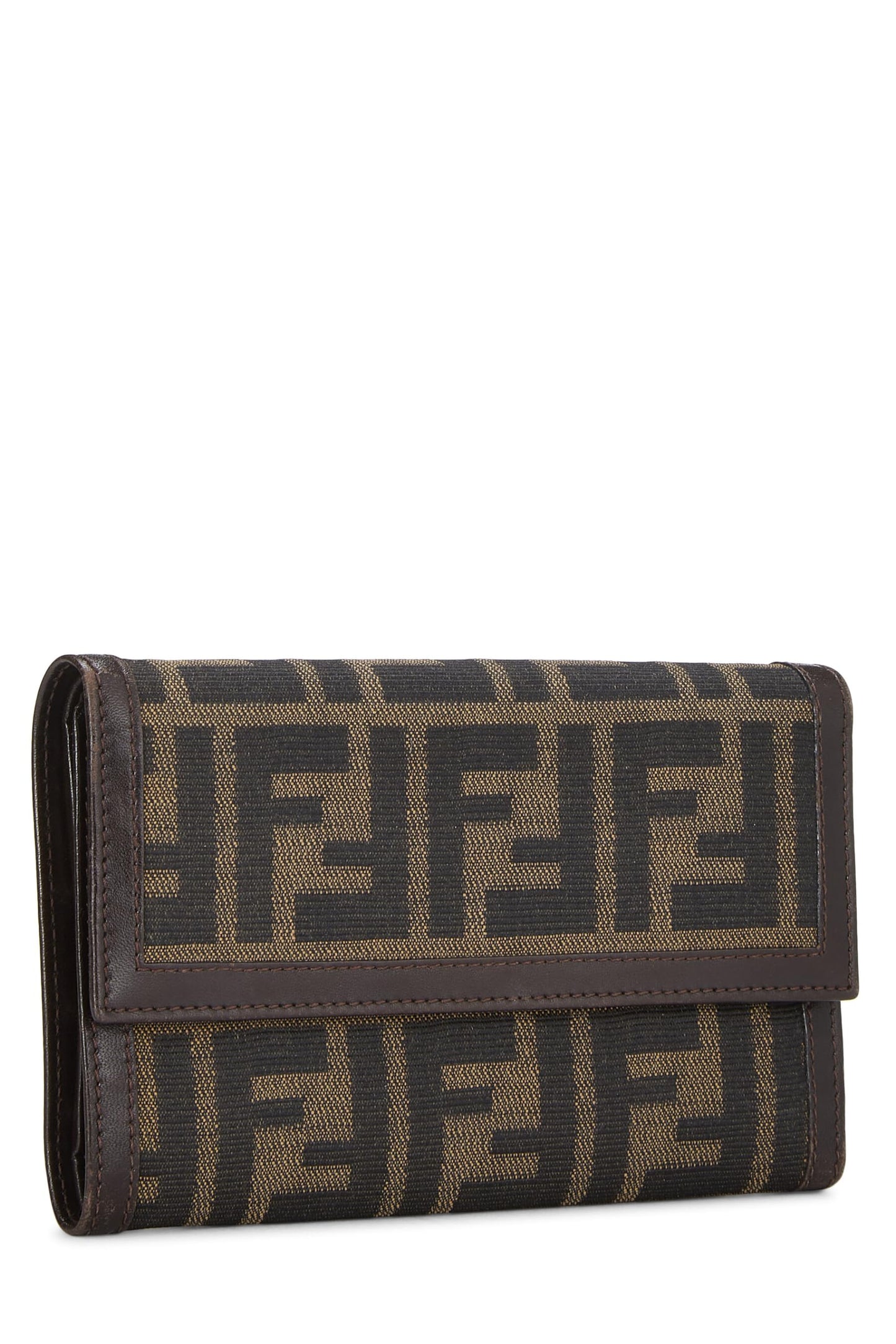 Fendi, Pre-Loved Brown Zucca Canvas Long Wallet, Brown