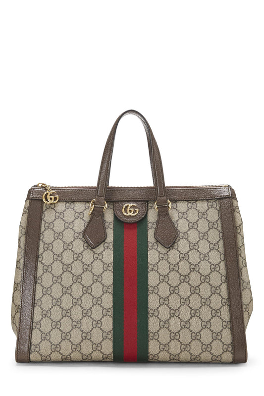 Gucci, sac fourre-tout Ophidia en toile GG Supreme d'origine d'occasion, taille moyenne, marron