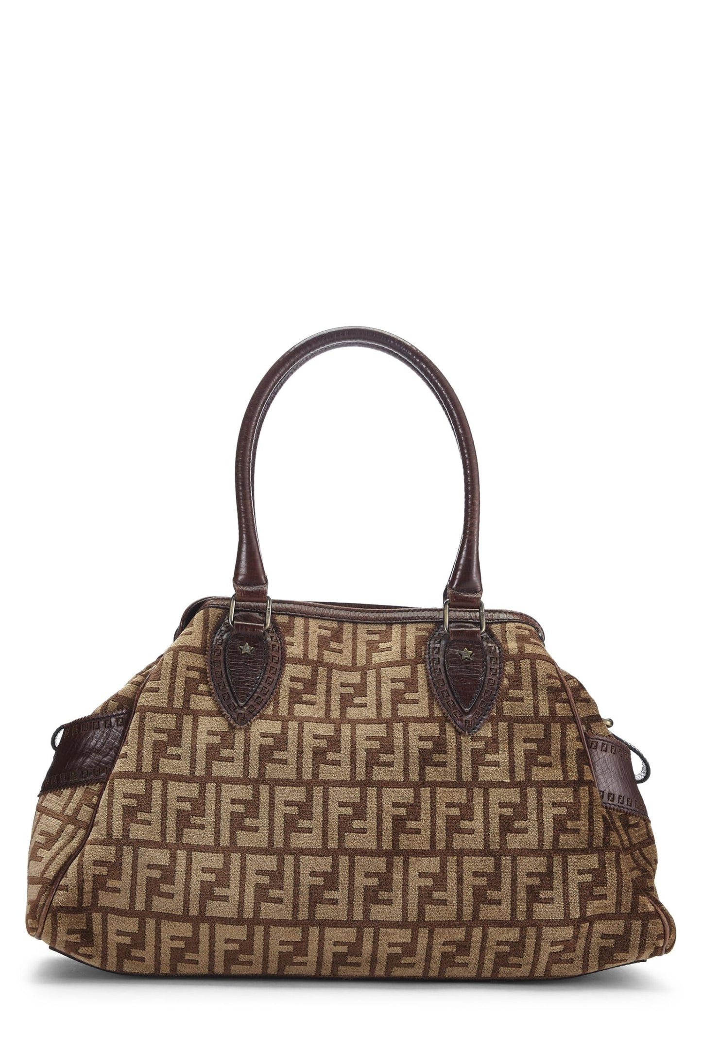 Fendi, Sac Du Jour Medium en velours marron Zucca d'occasion, marron