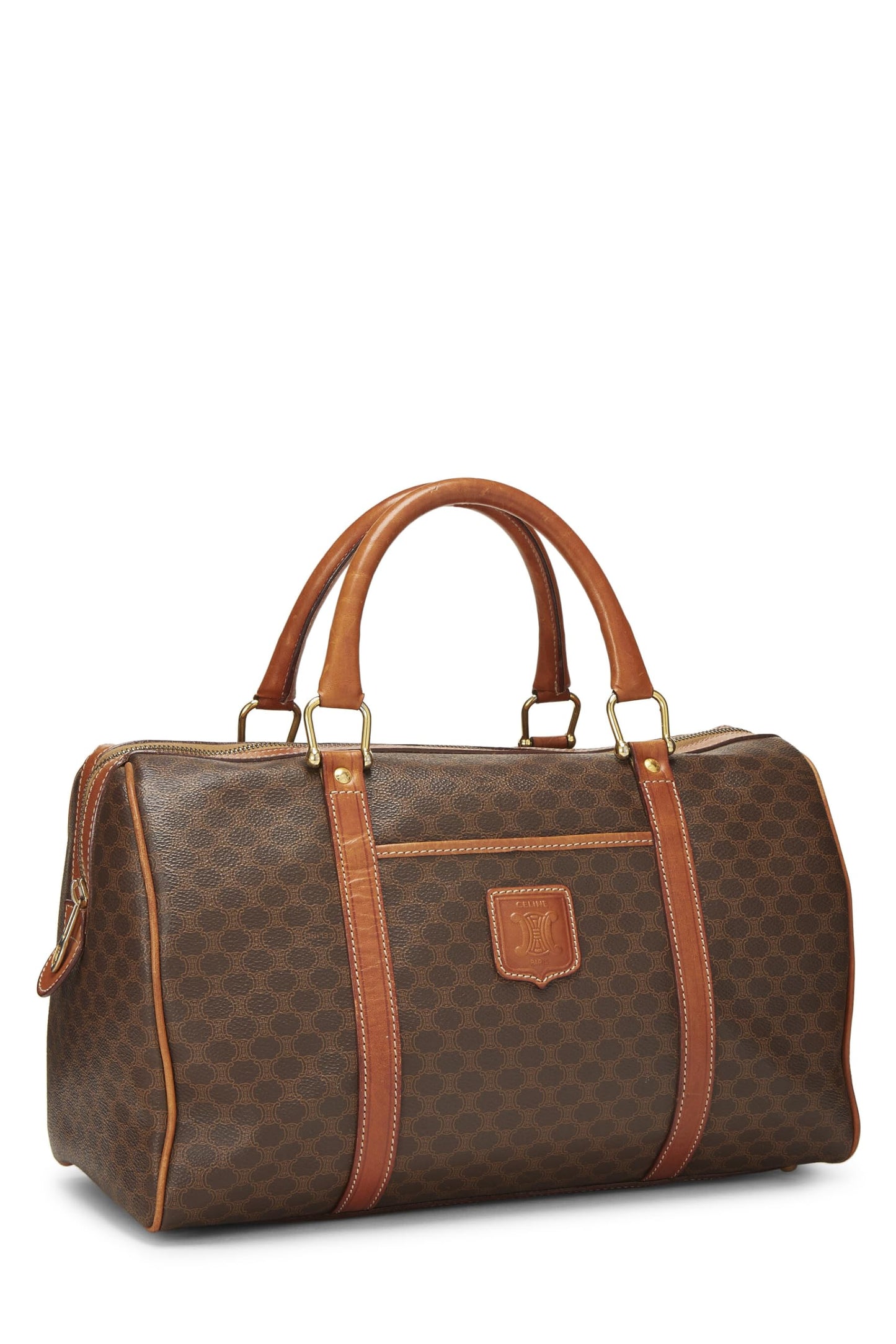 Céline, Sac Boston Macadam en toile enduite marron d'occasion, marron