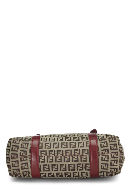 Fendi, Bolso de mano de lona Red Zucchino Pre-Loved, Rojo