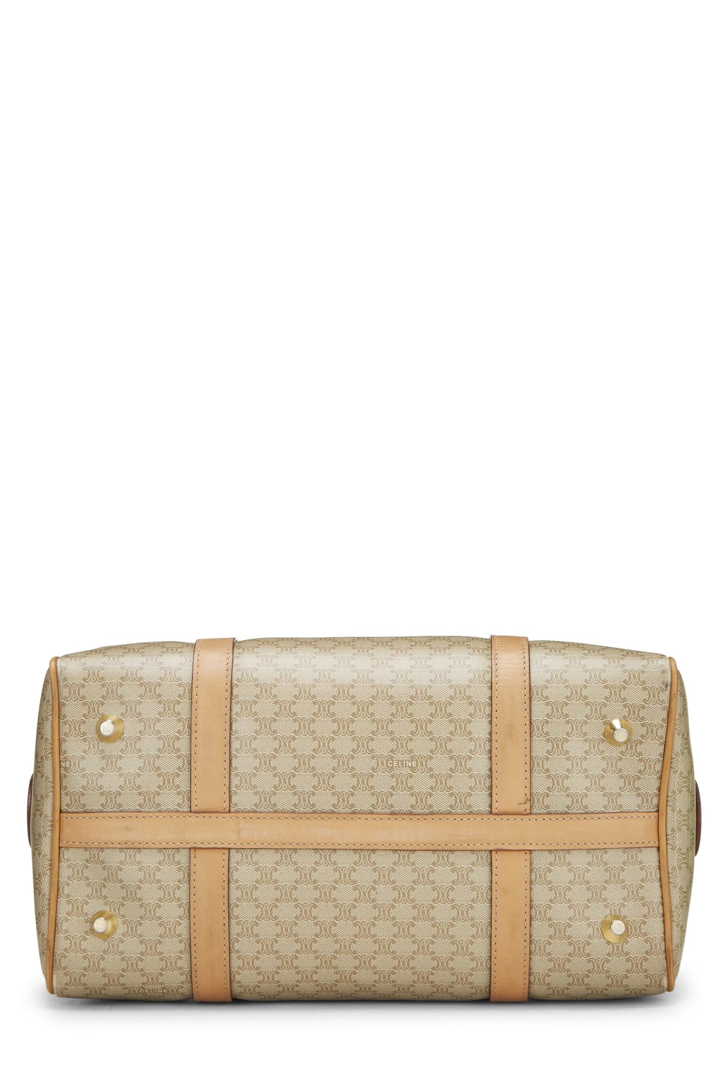 Céline, Pre-Loved Beige Macadam Coated Canvas Handbag, Beige