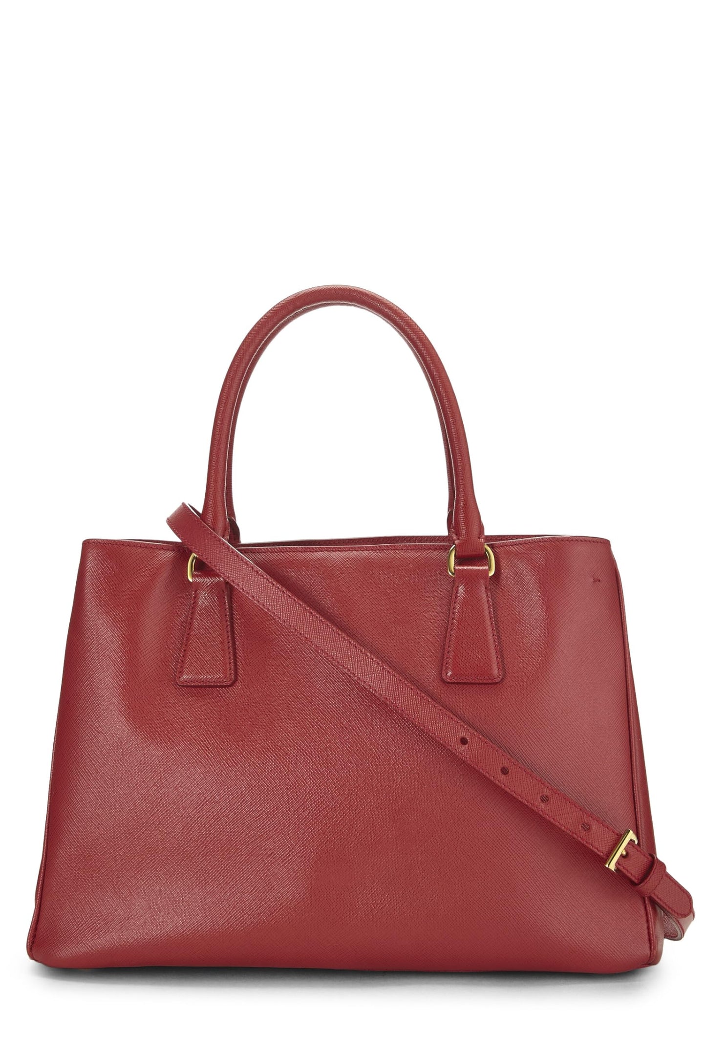 Prada, grand sac fourre-tout exécutif en saffiano rouge d'occasion, rouge