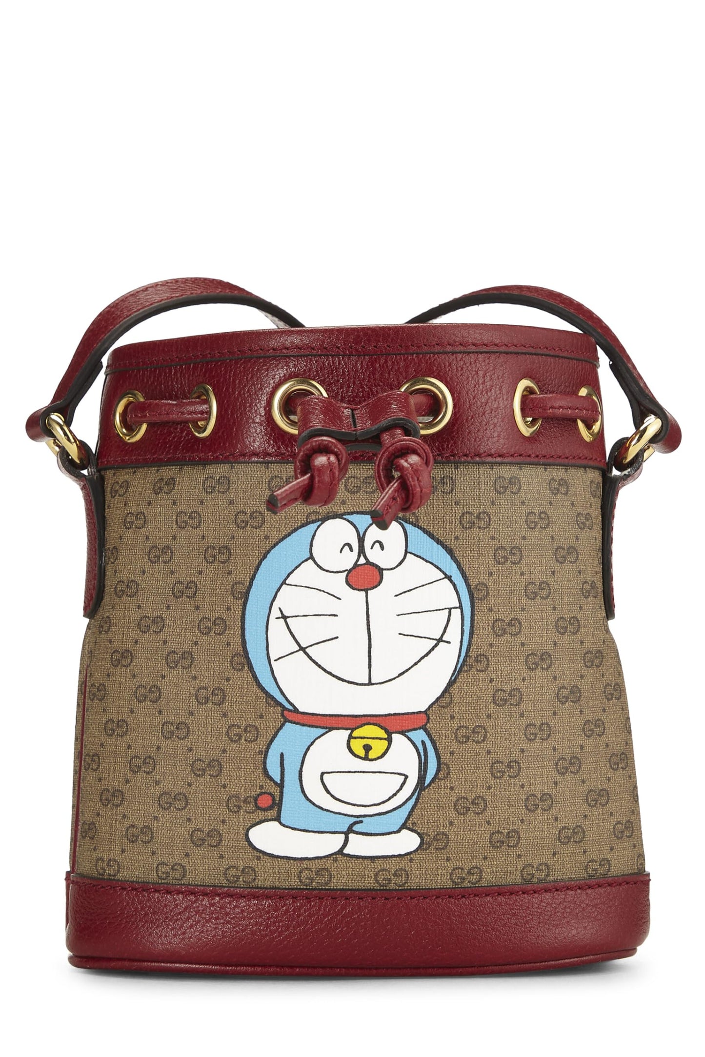 Gucci, Mini sac seau en toile enduite Doraemon x Gucci d'occasion, rouge