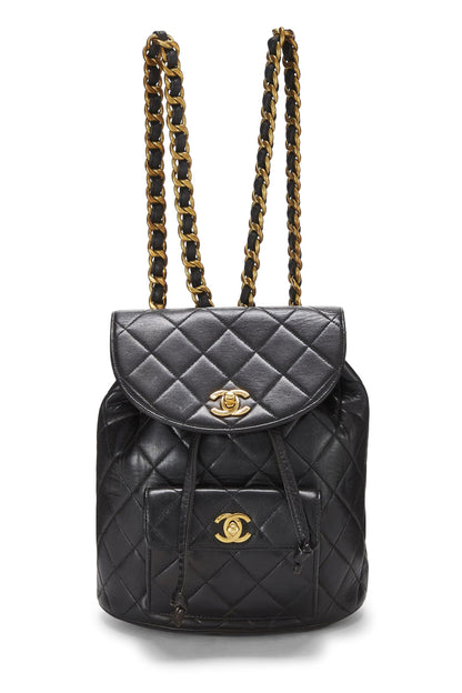 Chanel, Pre-Loved Black Quilted Lambskin 'CC' Classic Backpack Medium, Black