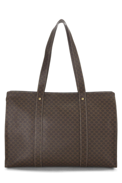 Céline, Pre-Loved Brown Coated Canvas Macadam Tote, Brown