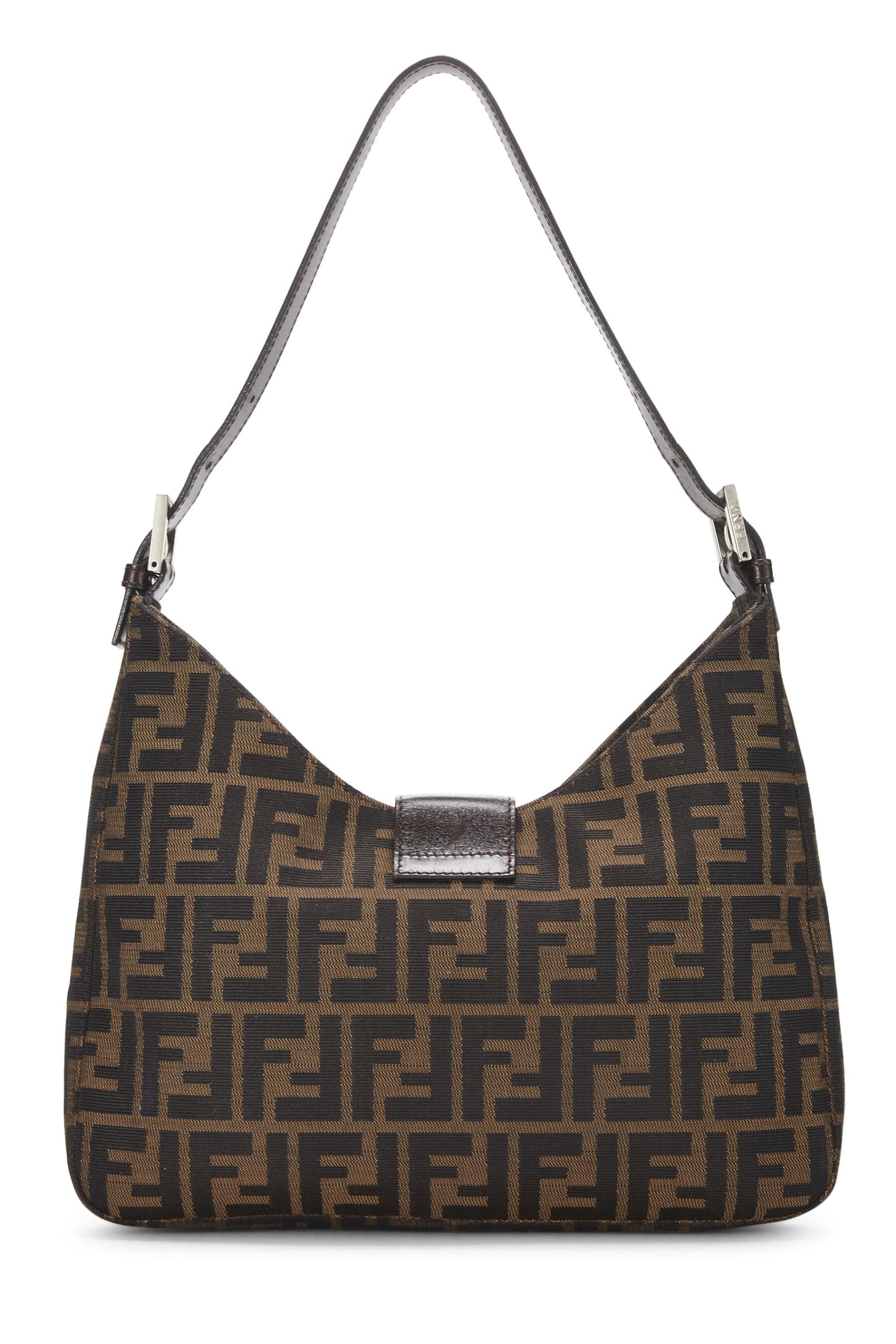 Fendi, sac à bandoulière en toile marron Zucca d'occasion, marron