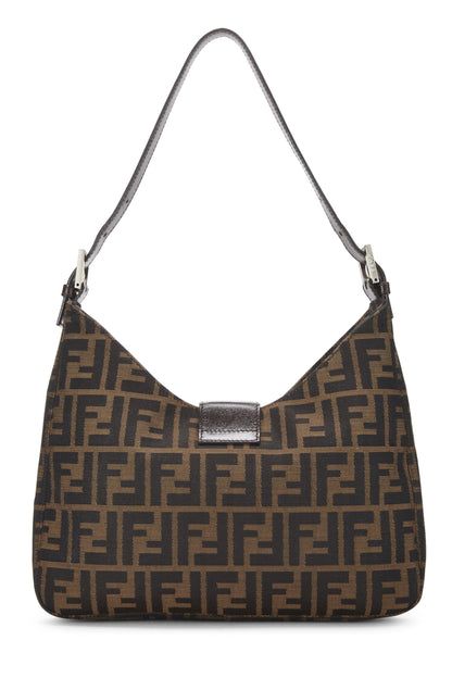 Fendi, Bolso de hombro de lona Zucca marrón Pre-Loved, Marrón