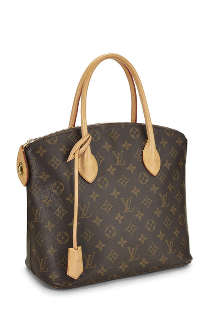 Louis Vuitton, sac à main LockIt Vertical MM NM en toile Monogram d'occasion, marron