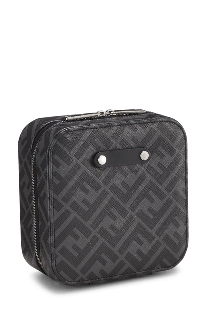 Fendi, Pre-Loved Grey Zucca Jewelry Case, Black