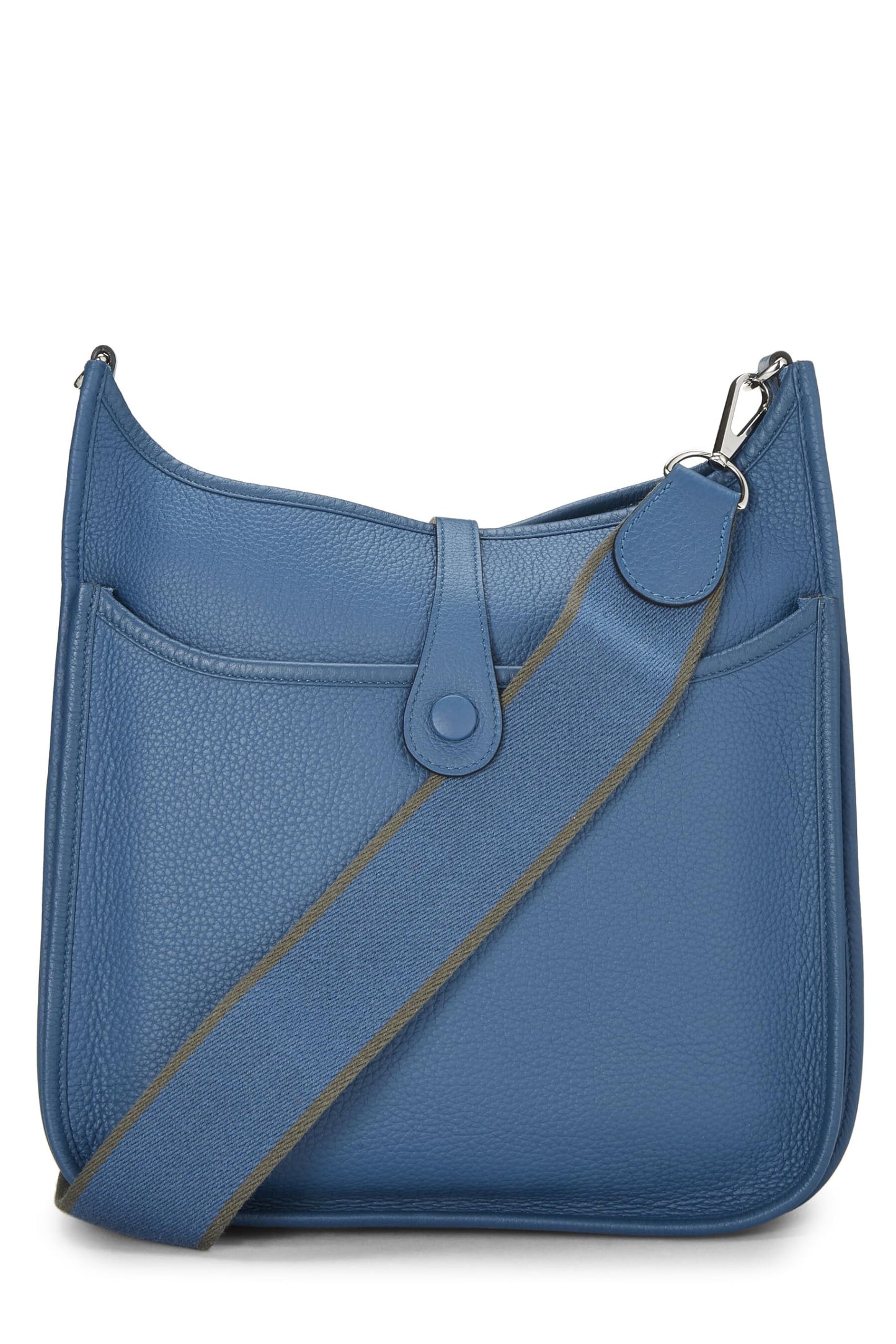 Hermès, Pre-Loved Bleu Agate Clemence Evelyne III Amazone PM, Blue Thalassa