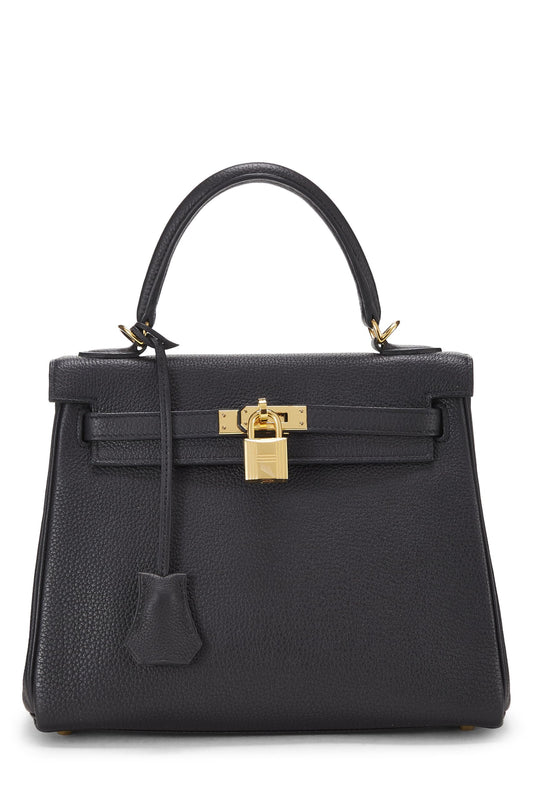 Hermès, Pre-Loved Black Togo Kelly Retourne 25, Black