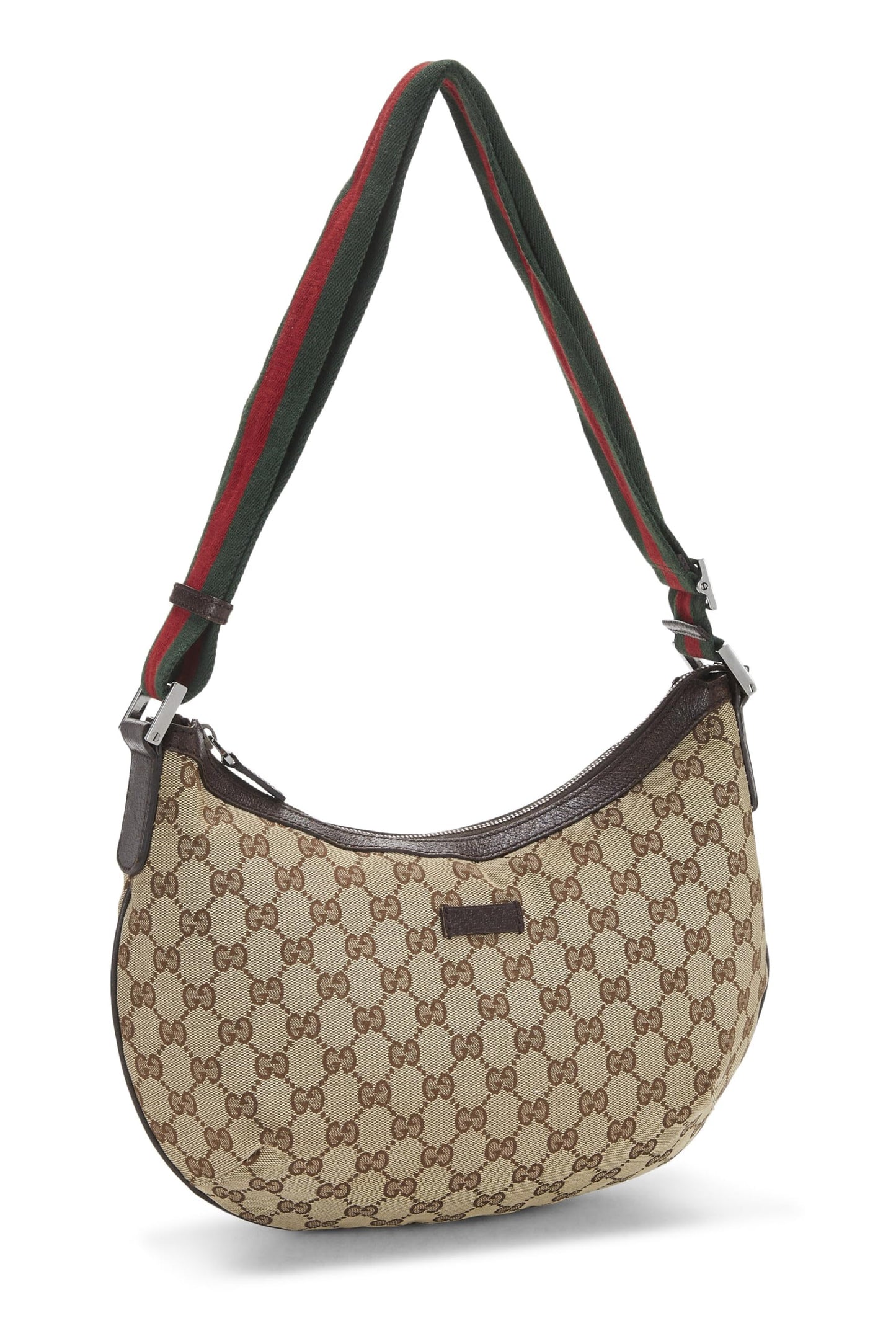 Gucci, Pre-Loved Original GG Canvas Web Round Messenger, Brown