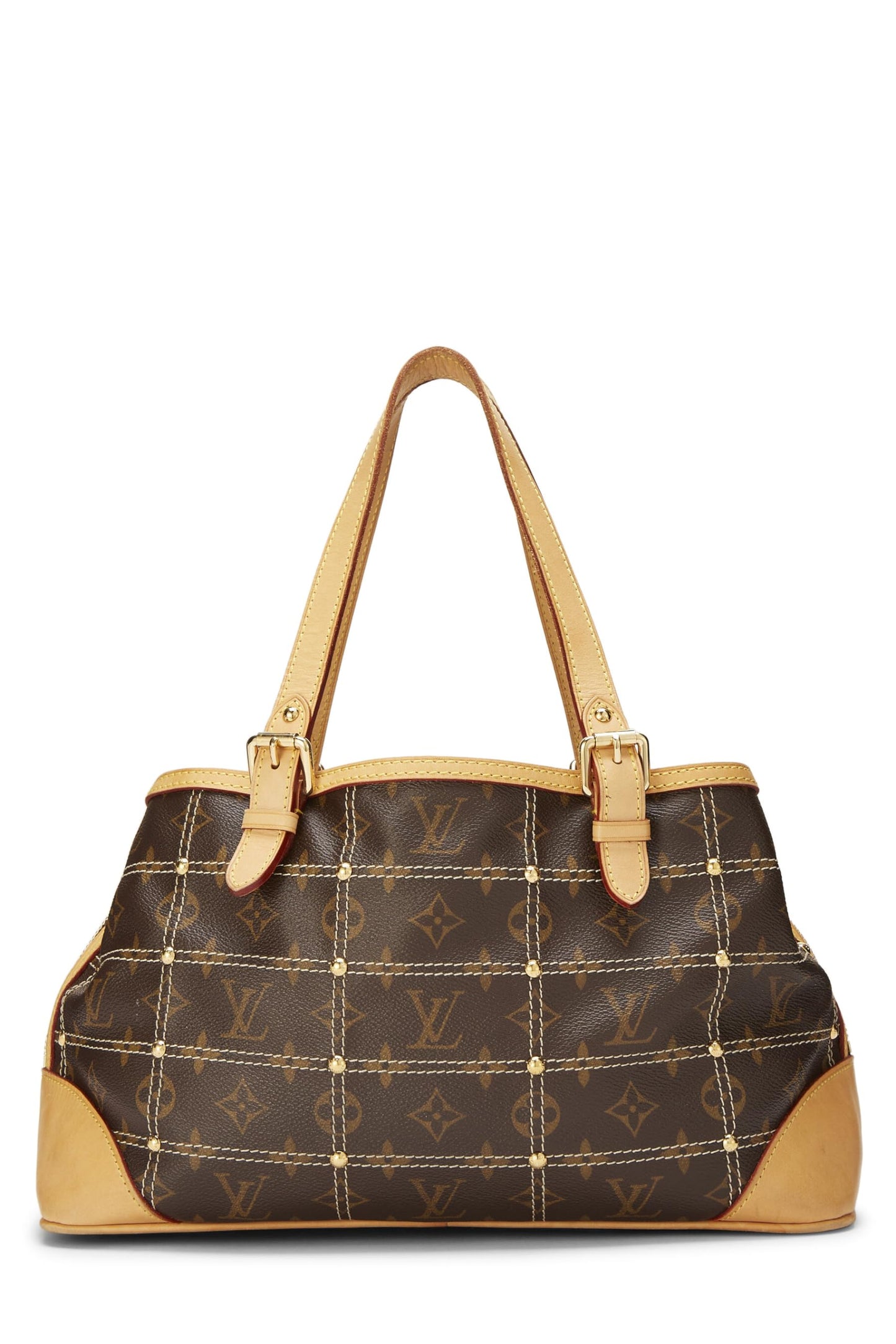 Louis Vuitton, sac à bandoulière riveté en toile Monogram d'occasion, marron