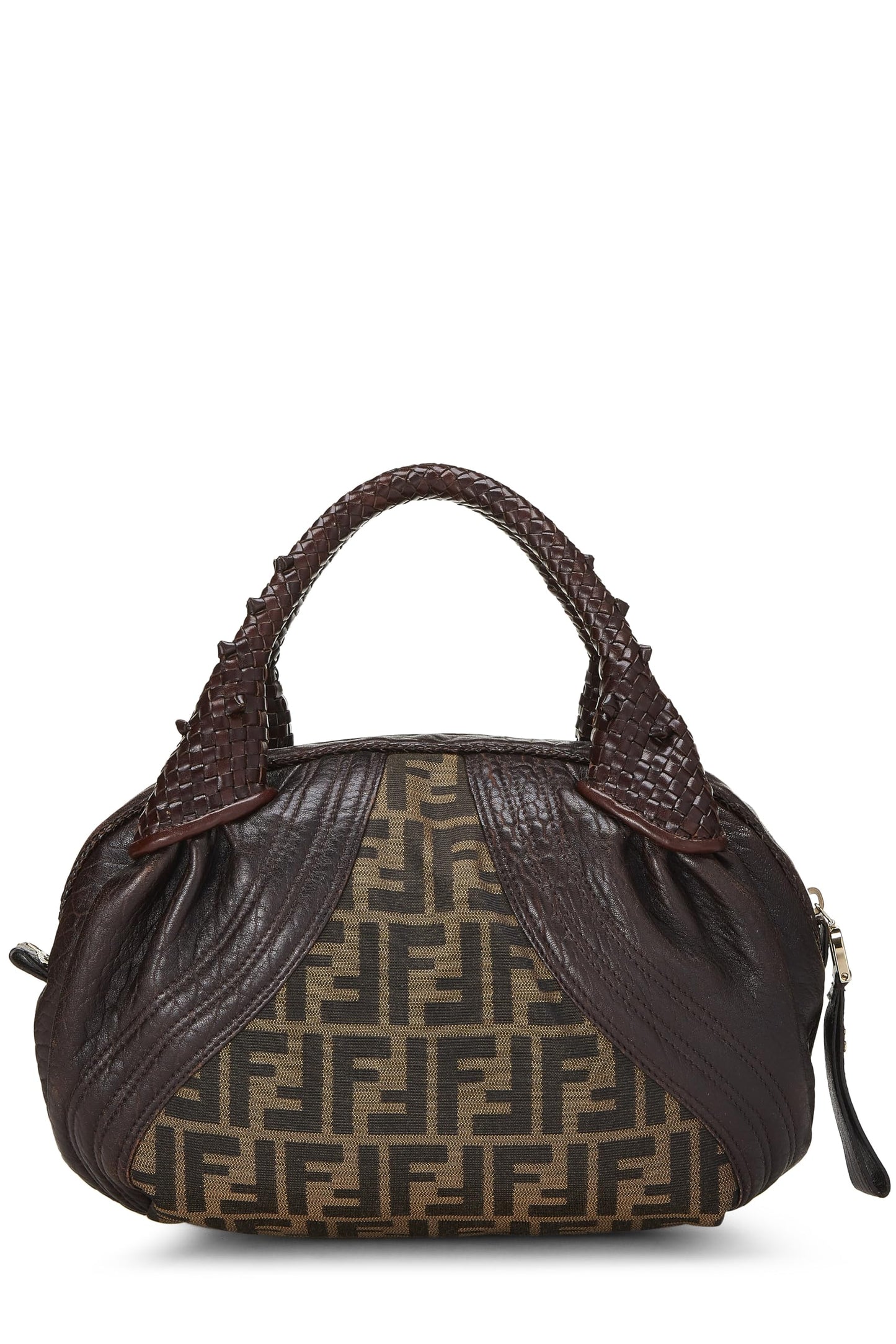 Fendi, Baby Spy en toile et cuir marron Zucca d'occasion, marron