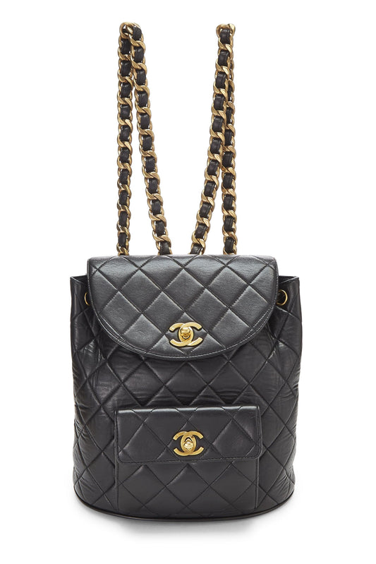 Chanel, Pre-Loved Black Quilted Lambskin 'CC' Classic Backpack Medium, Black