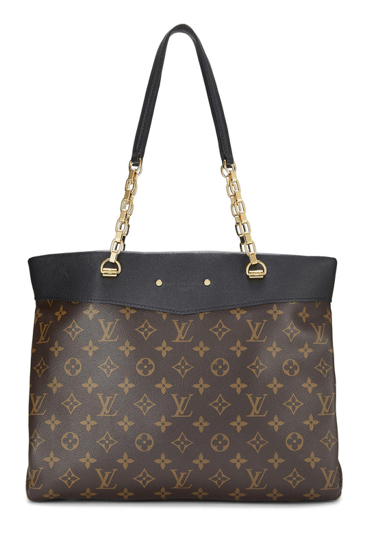 Louis Vuitton, sac cabas Pallas en toile monogram noire d'occasion, noir