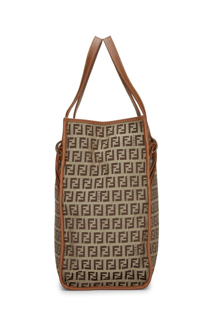 Fendi, Pre-Loved Brown Zucchino Canvas Tote Medium, Brown