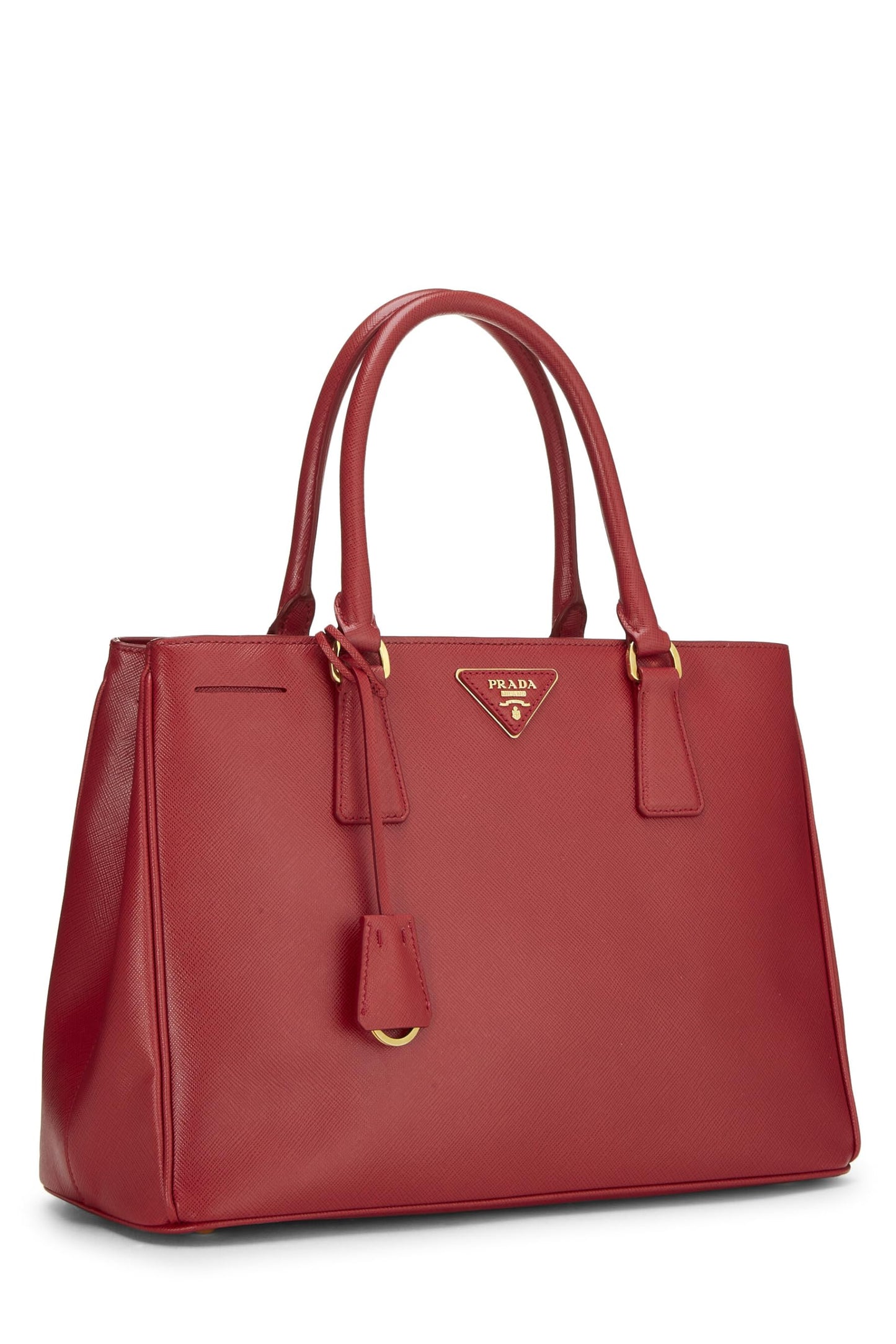 Prada, Bolso ejecutivo mediano Saffiano rojo Pre-Loved, Rojo