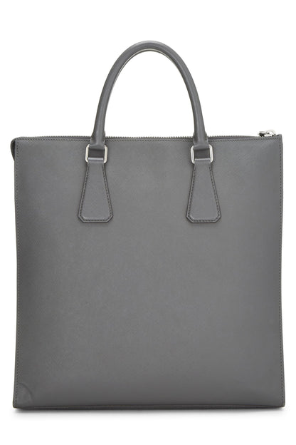 Prada, sac fourre-tout Saffiano gris d'occasion, gris