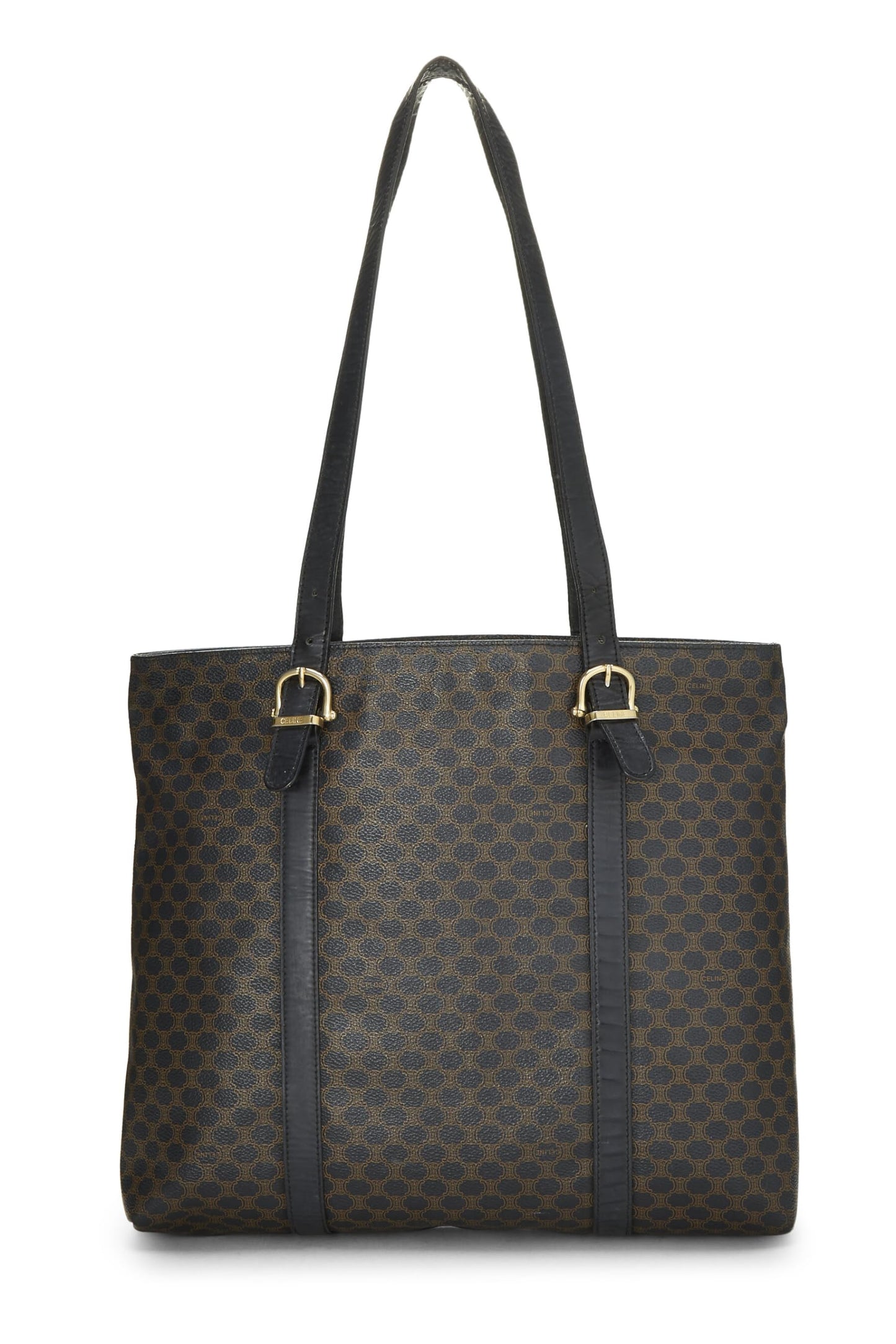 Céline, sac fourre-tout en toile enduite noire Macadam d'occasion, noir