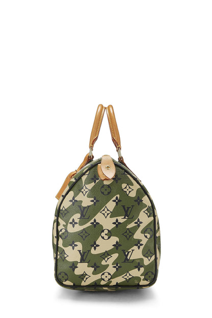 Louis Vuitton, Pre-Loved Takashi Murakami x Louis Vuitton Monogramouflage Speedy 35, Verde