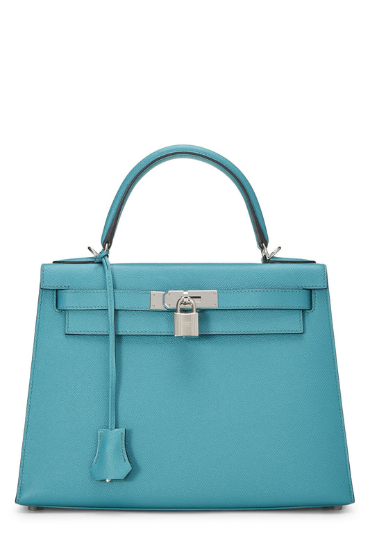 Hermès, Kelly Sellier 28 Epsom Bleu Paon d'occasion, Bleu Paon